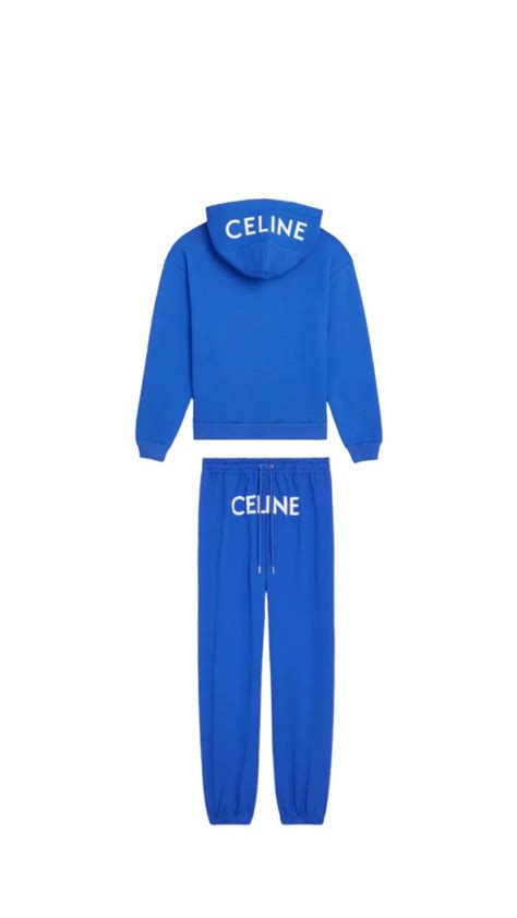 blue celine tracksuit|celine velvet tracksuit.